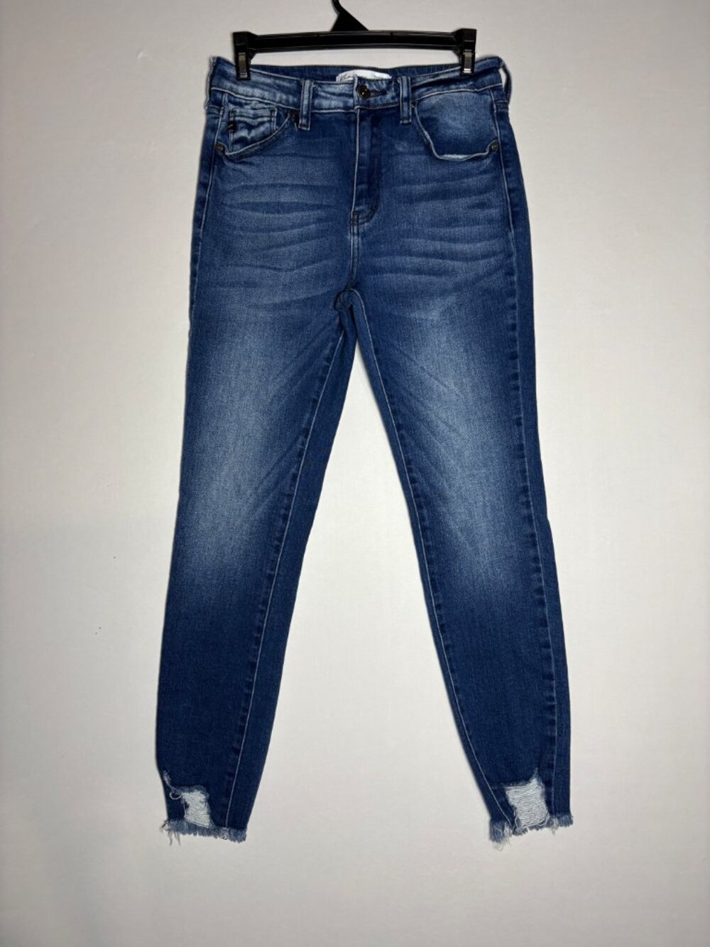 KanCan x Maurices High-Rise Dark Ripped Hem Skinny Jeans Size 7/27'